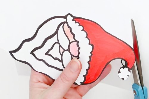 Cutting Santa design around outline