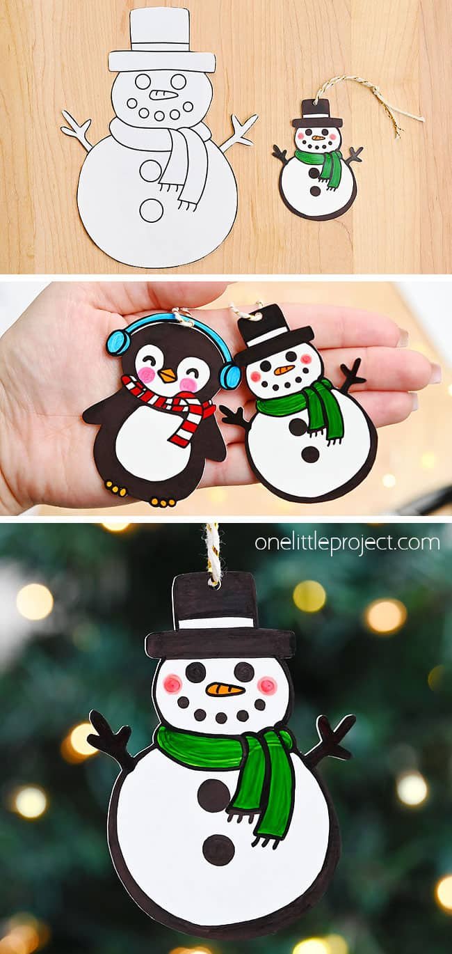 Free craft templates for Shrinky Dink Christmas ornaments