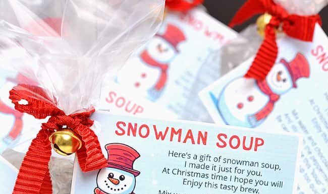 How to Make Snowman Soup Snowman soup Christmas gift with free, printable poem