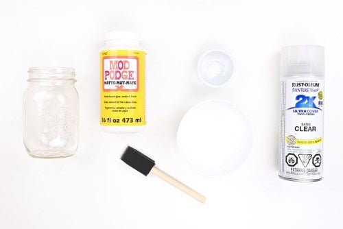 Snowy Mason Jar Supplies