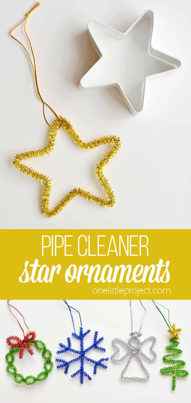 These easy star pipe cleaner ornaments are SO SIMPLE and they're so pretty! Using cookie cutters is such a brilliant way to make easy pipe cleaner shapes! This is such an easy Christmas craft and a super simple way for kids to make homemade Christmas ornaments. Such a great kids craft! Be sure to grab the instructions for how to make the rest of the fun pipe cleaner ornaments that go along with this twinkly star! These easy star pipe cleaner ornaments are SO SIMPLE and they're so pretty! Using cookie cutters is such a brilliant way to make easy pipe cleaner shapes! This is such an easy Christmas craft and a super simple way for kids to make homemade Christmas ornaments. Such a great kids craft! Be sure to grab the instructions for how to make the rest of the fun pipe cleaner ornaments that go along with this twinkly star!