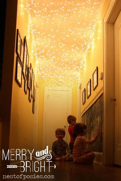 18 Clever Christmas Light Crafts - Twinkling Hallway Christmas Lights